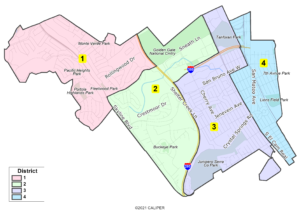 Image of Final Map 104 showing new Election District Boundaries