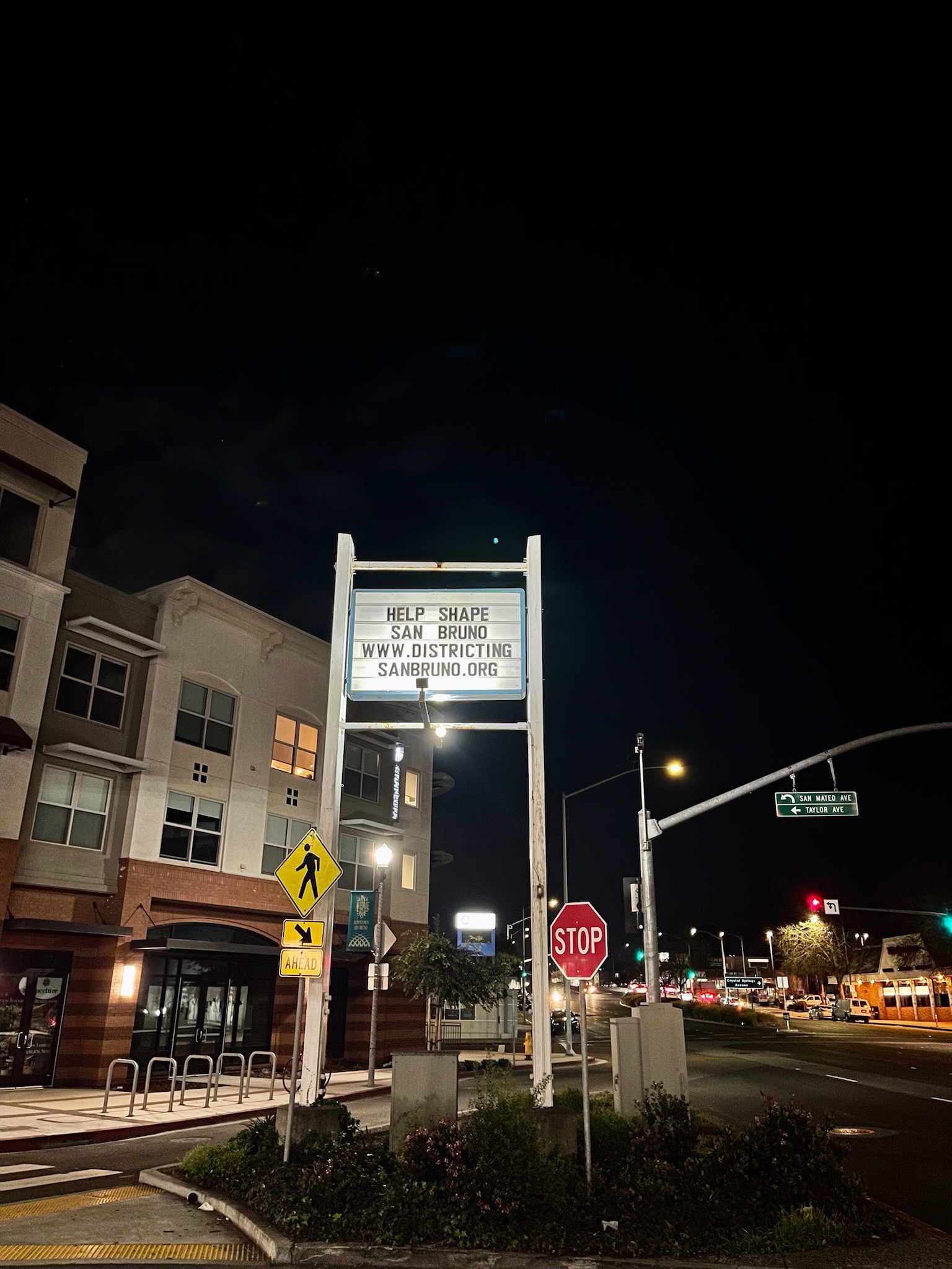 Photo of San Bruno Marquee Saying Help Shape San Bruno